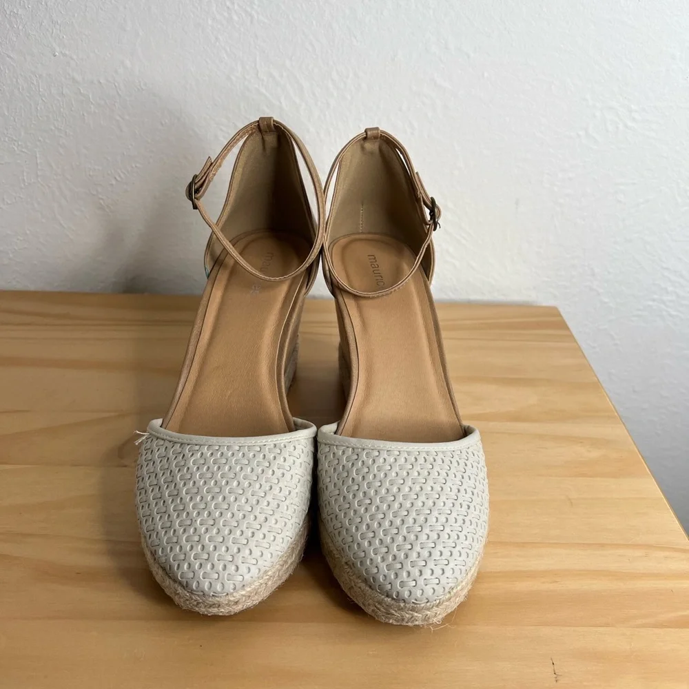 NEW Maurice’s Faith Ivory Espadrille Wedge size 9.5 - Picture 6 of 9